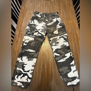 Black and white camp pants